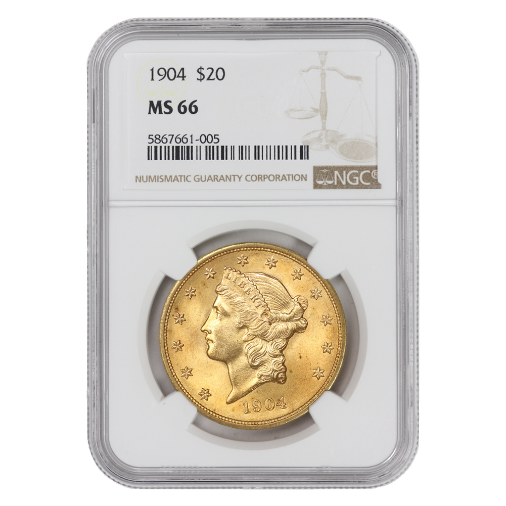 1904 $20 MS66 NGC