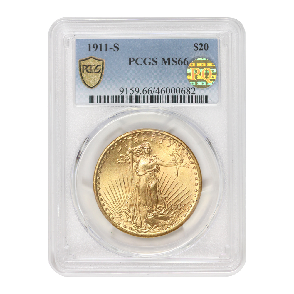 1911-S $20 MS66 PCGS