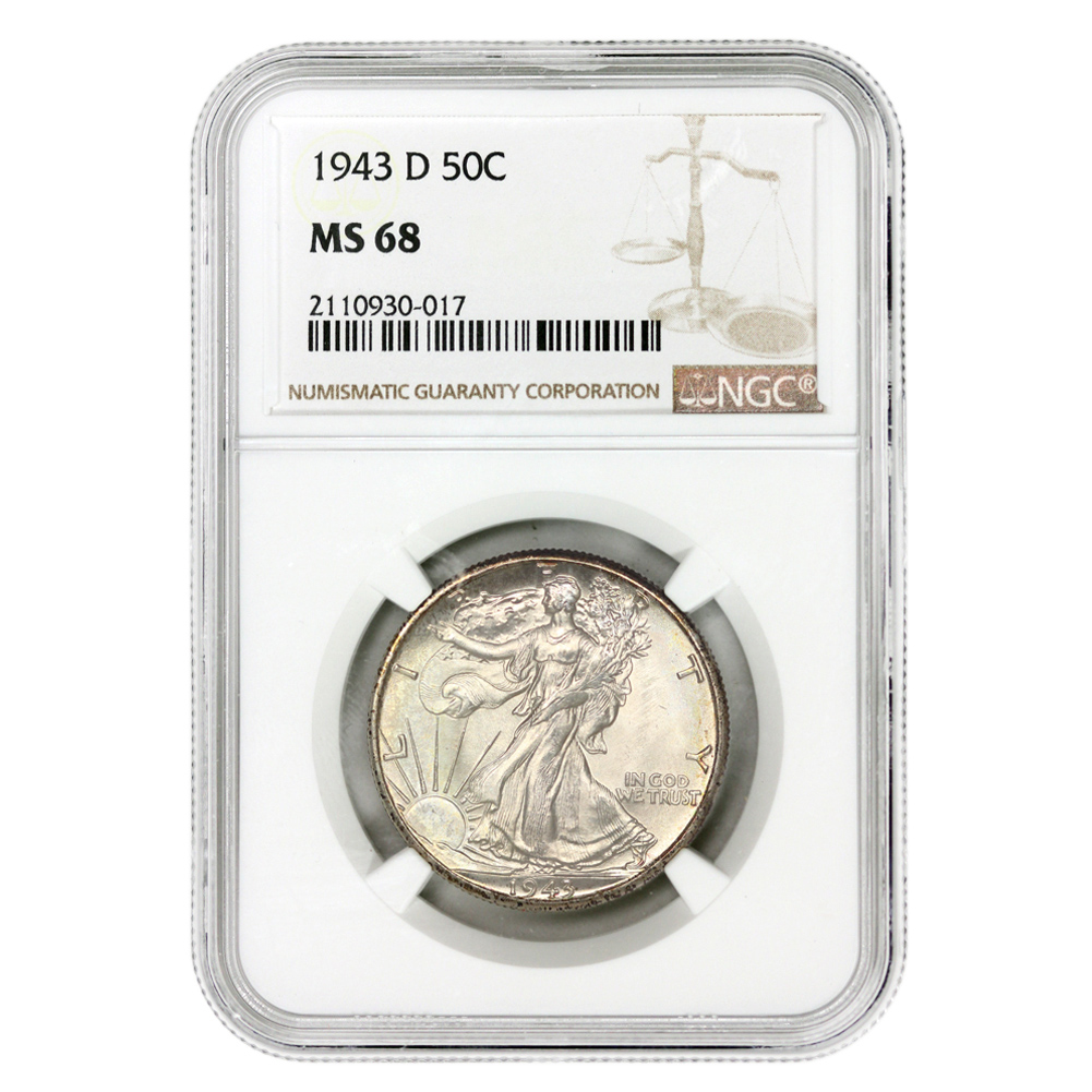 1943-D 50C MS68 NGC