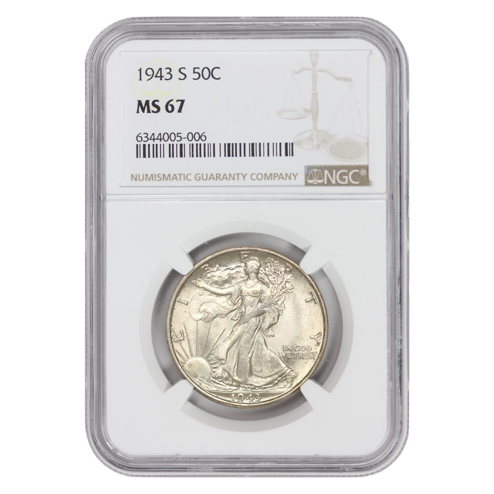 1943-S 50C MS67 NGC